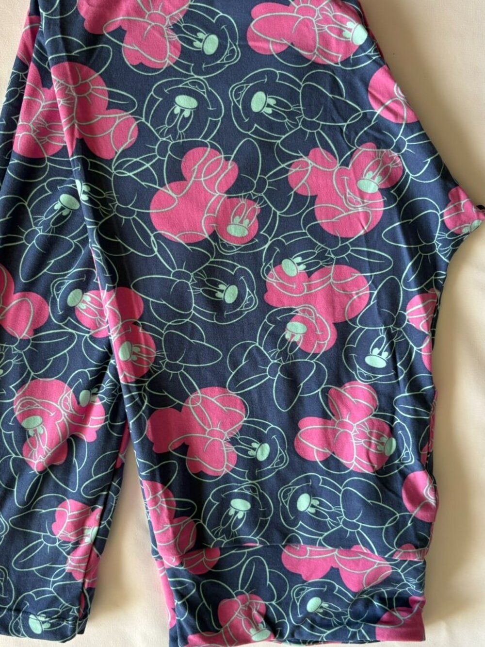 LuLaRoe TC Leggings Steel Blue Pink Minnie Head Teal Minnie Face Disney NWOT